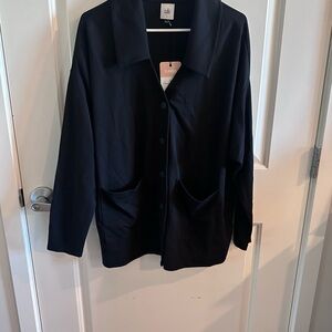Eileen Fisher Black Button-Up Blazer